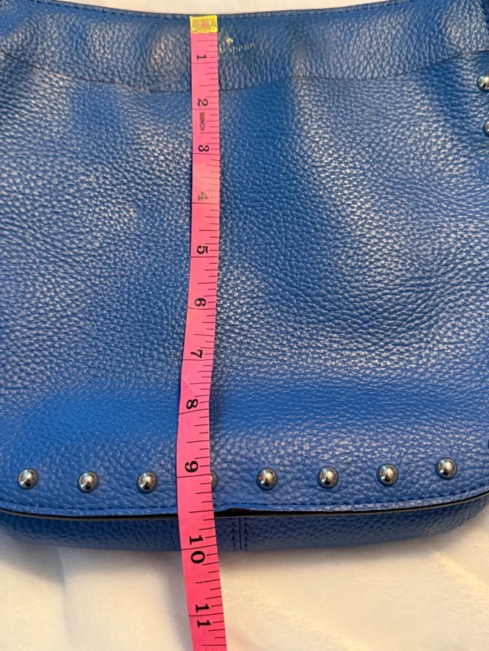 kate spade Royal Blue Pebbled Leather Crossbody with Studs - Picture 13 of 16